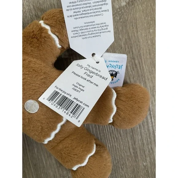 Jellycat GINGERBREAD Star Cookie Christmas Holiday Fred Ruby Lot  AUTHENTIC USA - Picture 6 of 7